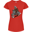Scooter Skull Biker Motorcycle MOD Womens Petite Cut T-Shirt Red