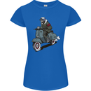 Scooter Skull Biker Motorcycle MOD Womens Petite Cut T-Shirt Royal Blue