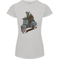 Scooter Skull Biker Motorcycle MOD Womens Petite Cut T-Shirt Sports Grey