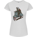 Scooter Skull Biker Motorcycle MOD Womens Petite Cut T-Shirt White