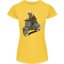 Scooter Skull Biker Motorcycle MOD Womens Petite Cut T-Shirt Yellow