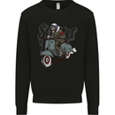 Scooter Skull MOD Motorcycle Biker Mens Sweatshirt Jumper Black