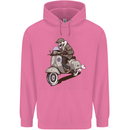Scooter Skull Motorcycle Biker MOD Childrens Kids Hoodie Azalea
