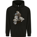 Scooter Skull Motorcycle Biker MOD Childrens Kids Hoodie Black
