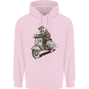 Scooter Skull Motorcycle Biker MOD Childrens Kids Hoodie Light Pink