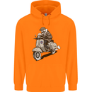 Scooter Skull Motorcycle Biker MOD Childrens Kids Hoodie Orange