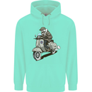 Scooter Skull Motorcycle Biker MOD Childrens Kids Hoodie Peppermint