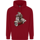 Scooter Skull Motorcycle Biker MOD Childrens Kids Hoodie Red