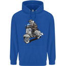 Scooter Skull Motorcycle Biker MOD Childrens Kids Hoodie Royal Blue