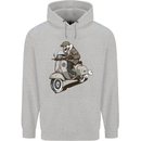 Scooter Skull Motorcycle Biker MOD Childrens Kids Hoodie Sports Grey