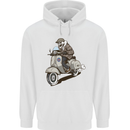 Scooter Skull Motorcycle Biker MOD Childrens Kids Hoodie White