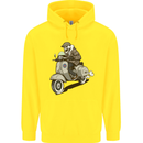 Scooter Skull Motorcycle Biker MOD Childrens Kids Hoodie Yellow