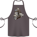Scooter Skull Motorcycle Biker MOD Cotton Apron 100% Organic Dark Grey