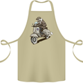 Scooter Skull Motorcycle Biker MOD Cotton Apron 100% Organic Khaki
