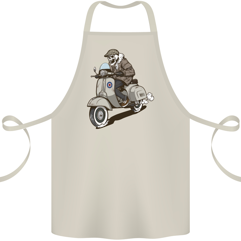 Scooter Skull Motorcycle Biker MOD Cotton Apron 100% Organic Natural