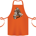 Scooter Skull Motorcycle Biker MOD Cotton Apron 100% Organic Orange