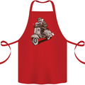 Scooter Skull Motorcycle Biker MOD Cotton Apron 100% Organic Red