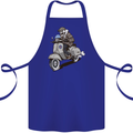 Scooter Skull Motorcycle Biker MOD Cotton Apron 100% Organic Royal Blue