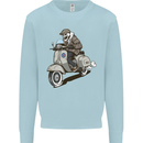 Scooter Skull Motorcycle Biker MOD Kids Sweatshirt Jumper Light Blue