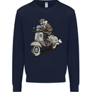 Scooter Skull Motorcycle Biker MOD Kids Sweatshirt Jumper Navy Blue