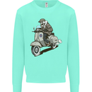Scooter Skull Motorcycle Biker MOD Kids Sweatshirt Jumper Peppermint