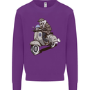 Scooter Skull Motorcycle Biker MOD Kids Sweatshirt Jumper Purple