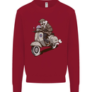 Scooter Skull Motorcycle Biker MOD Kids Sweatshirt Jumper Red
