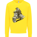 Scooter Skull Motorcycle Biker MOD Kids Sweatshirt Jumper Yellow