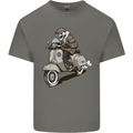 Scooter Skull Motorcycle Biker MOD Kids T-Shirt Childrens Charcoal