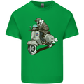 Scooter Skull Motorcycle Biker MOD Kids T-Shirt Childrens Irish Green