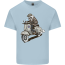 Scooter Skull Motorcycle Biker MOD Kids T-Shirt Childrens Light Blue