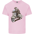 Scooter Skull Motorcycle Biker MOD Kids T-Shirt Childrens Light Pink