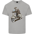 Scooter Skull Motorcycle Biker MOD Kids T-Shirt Childrens Sports Grey