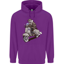 Scooter Skull Motorcycle Biker MOD Mens 80% Cotton Hoodie Purple