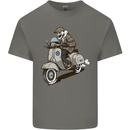 Scooter Skull Motorcycle Biker MOD Mens Cotton T-Shirt Tee Top Charcoal