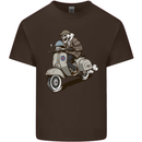 Scooter Skull Motorcycle Biker MOD Mens Cotton T-Shirt Tee Top Dark Chocolate