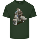 Scooter Skull Motorcycle Biker MOD Mens Cotton T-Shirt Tee Top Forest Green