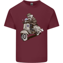 Scooter Skull Motorcycle Biker MOD Mens Cotton T-Shirt Tee Top Maroon