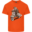 Scooter Skull Motorcycle Biker MOD Mens Cotton T-Shirt Tee Top Orange