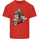 Scooter Skull Motorcycle Biker MOD Mens Cotton T-Shirt Tee Top Red