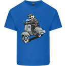 Scooter Skull Motorcycle Biker MOD Mens Cotton T-Shirt Tee Top Royal Blue