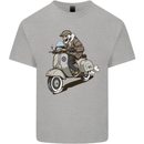 Scooter Skull Motorcycle Biker MOD Mens Cotton T-Shirt Tee Top Sports Grey