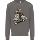 Scooter Skull Motorcycle Biker MOD Mens Sweatshirt Jumper Charcoal