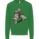 Scooter Skull Motorcycle Biker MOD Mens Sweatshirt Jumper Irish Green