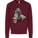 Scooter Skull Motorcycle Biker MOD Mens Sweatshirt Jumper Maroon