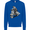Scooter Skull Motorcycle Biker MOD Mens Sweatshirt Jumper Royal Blue