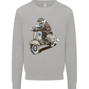 Scooter Skull Motorcycle Biker MOD Mens Sweatshirt Jumper Sports Grey