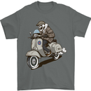 Scooter Skull Motorcycle Biker MOD Mens T-Shirt 100% Cotton Charcoal