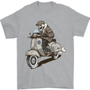 Scooter Skull Motorcycle Biker MOD Mens T-Shirt 100% Cotton Sports Grey