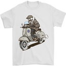 Scooter Skull Motorcycle Biker MOD Mens T-Shirt 100% Cotton White